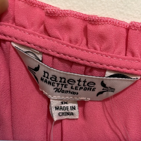 Nanette Lepore pink blouse (sz 1x) - Picture 2 of 11